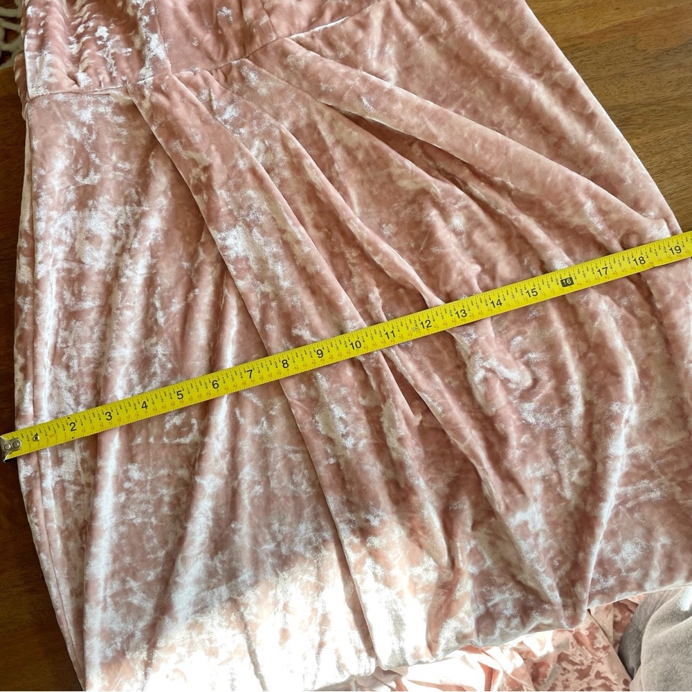 Xscape Pink Crushed Velvet Formal Gown | Size 12 - Picture 13 of 16
